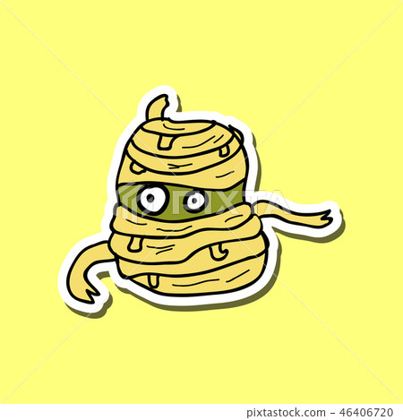 Cool cartoon monster face. Halloween vector illustration 46406720