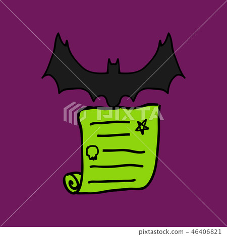 Vector illustration of Halloween scene, cute bat flying poster or card template. Vector illustration of Halloween scene, cute bat flying poster or card template. 46406821