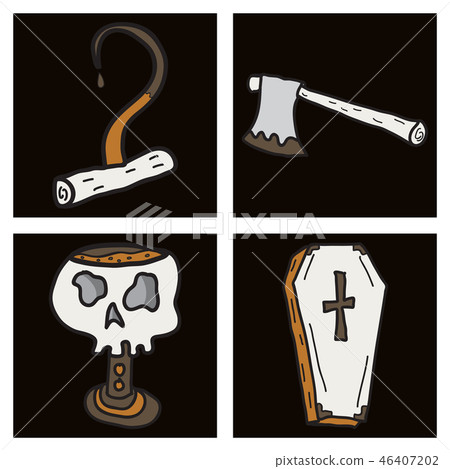 Happy Halloween design elements. Halloween design elements, logos, badges, labels, icons and objects 46407202