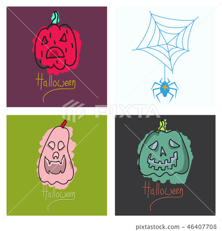 Happy Halloween design elements. Halloween design elements, logos, badges, labels, icons and objects 46407708