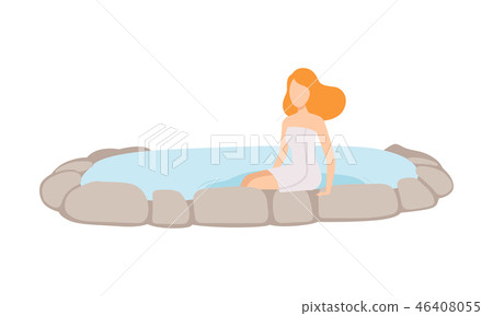 Young Woman In A Towel Enjoying Outdoor Stock Illustration young-woman-in-a-towel-enjoying-outdoor-stock-illustration