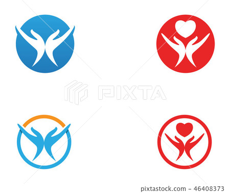Hand help logo and symbols template icons 46408373