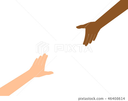 A couple hands reaching for each other 46408614