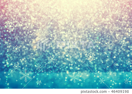 Snowflakes on an abstract shiny light background Snowflakes on an abstract shiny light background 46409198