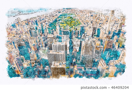 Aerial view of Central Park, NYC 46409204