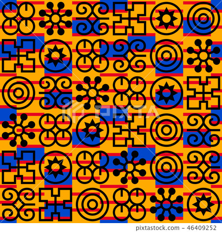 Seamless African Adinkra pattern. - Stock Illustration [46409252] - PIXTA