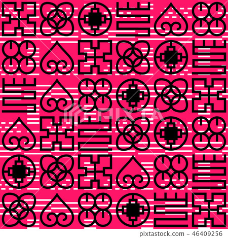 Seamless African Adinkra pattern. - Stock Illustration [46409256] - PIXTA
