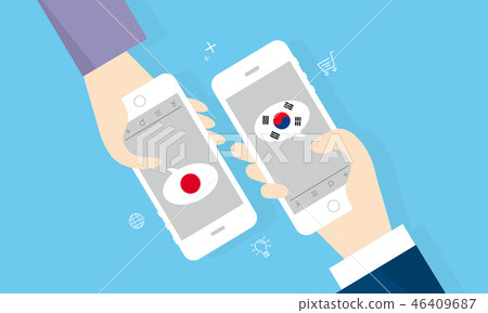 翻譯應用程序的圖像(韓國,日本) 翻譯應用程序的圖像(韓國,日本) 46409687