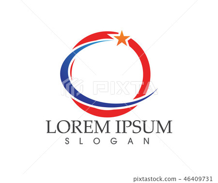 Red and blue Star falcon Logo Template vector icon 46409731