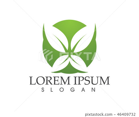 leaf green nature logo and symbol template Vector 46409732