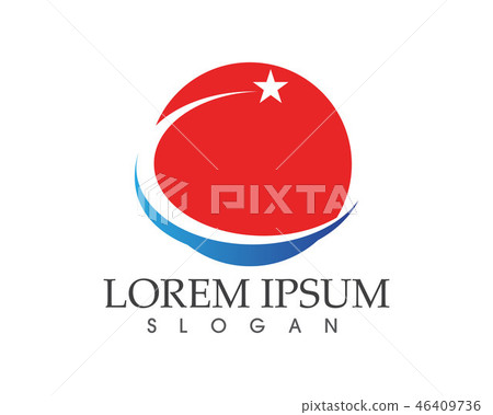 Red and blue Star falcon Logo Template vector icon 46409736