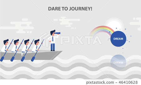 business leader stand bow of boat business leader stand bow of boat 46410628