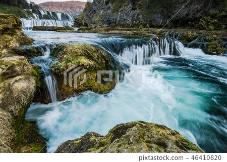 Beautiful Strbacki waterfall in Una Park,Bosnia 46410820