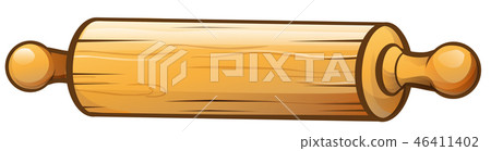 rolling pin cartoon isolated on white background rolling pin cartoon isolated on white background 46411402