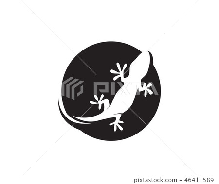 Lizard Chameleon Gecko Silhouette black vector Lizard Chameleon Gecko Silhouette black vector 46411589