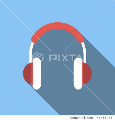 Headphones flat icon Headphones flat icon 46411864