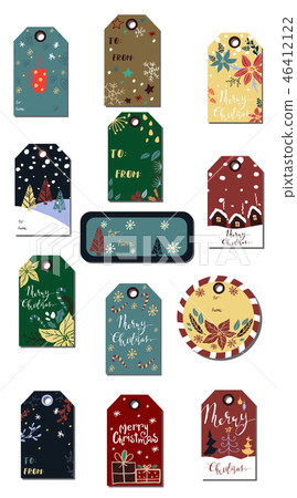 Christmas tags cute collection 46412122