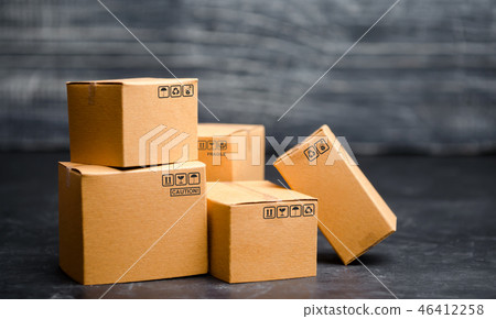 Cardboard boxes. The concept of packing goods 46412258