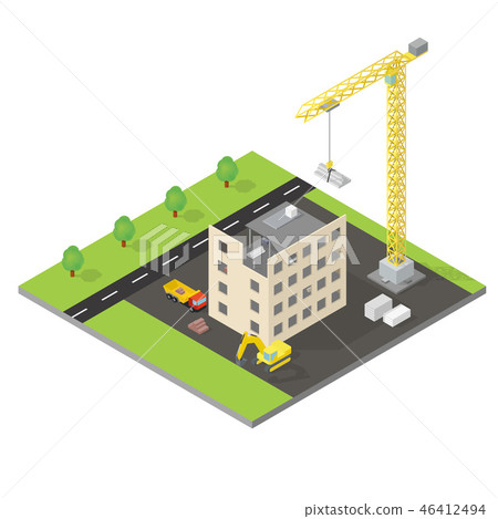 Isometric house under construction  46412494
