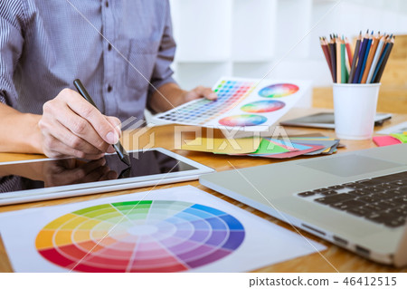 Young creative graphic designer working on project architectural 46412515