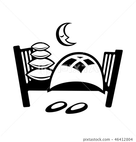 Bed simple icon 46412804