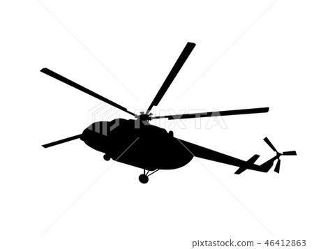 Helicopter, silhouette, isolated on white 46412863