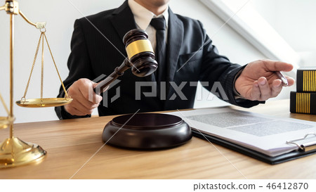 Legal law, advice and justice concept, male lawyer or notary wor Legal law, advice and justice concept, male lawyer or notary wor 46412870