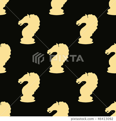 Chess knight seamless pattern  46413092