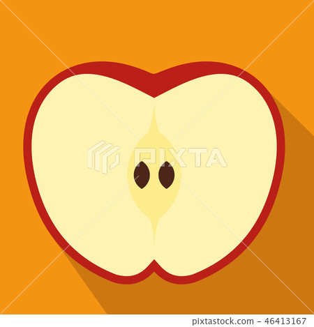 Cut apple flat icon 46413167