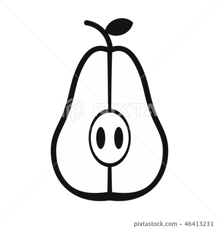 Cut pear simple icon Cut pear simple icon 46413231