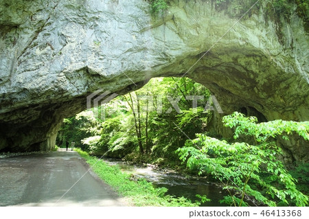 The Ohashi Bridge in Teishokukyo The largest bridge in Japan made naturally 46413368