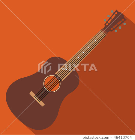 Acoustic guitar flat icon Acoustic guitar flat icon 46413704