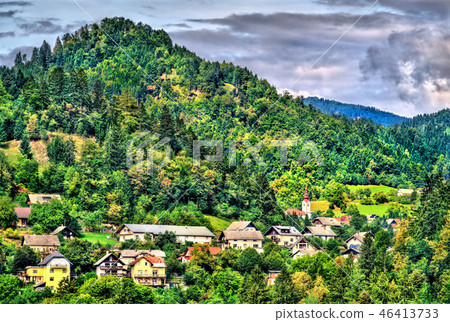 Houses near Lake Bled in Slovenia Houses near Lake Bled in Slovenia 46413733