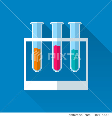 3 tubes with colored liquids 3 tubes with colored liquids 46413848