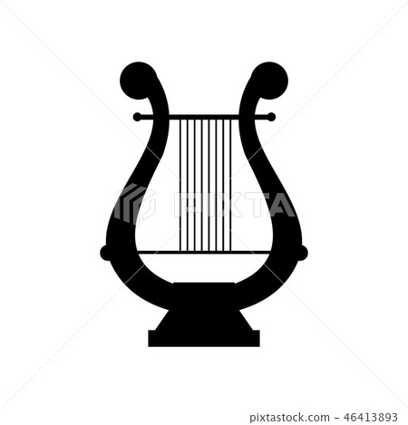 Lyre black simple icon 46413893