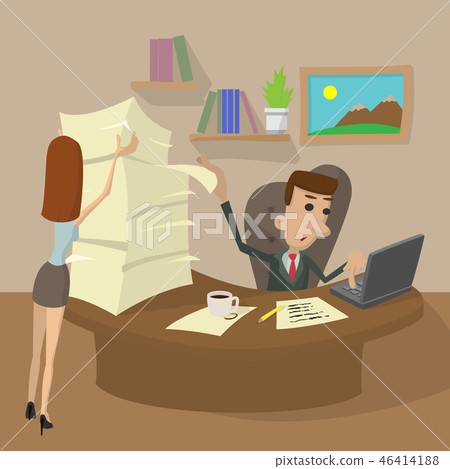 Hard Working cartoon concept 46414188
