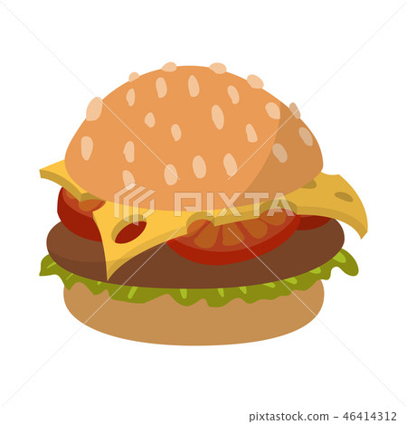 Hamburger Cartoon Sign Stock Illustration