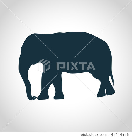 Elephant black silhouette 46414526