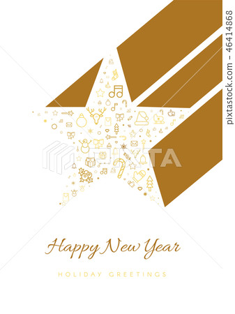 Happy New Year greeting card vector template - Stock Illustration ...