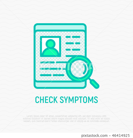 Check symptoms thin line icons Check symptoms thin line icons 46414925