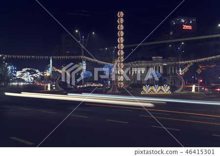 Center of Bucharest. Christmas decoration 46415301