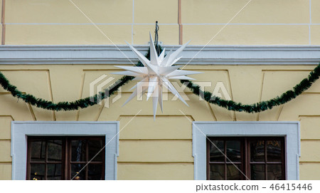 White paper Christmas star decorated 46415446