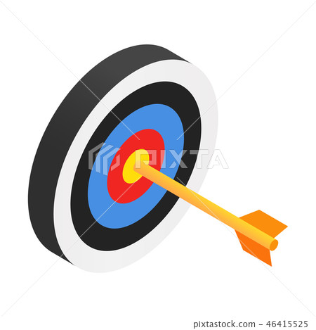 Arrow in target isometric 3d icon 46415525