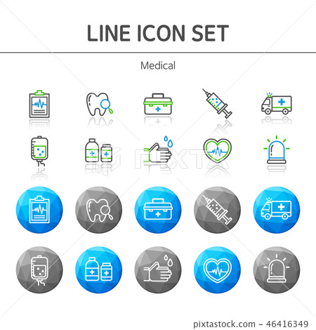 Line and polygon icons collection Line and polygon icons collection 46416349