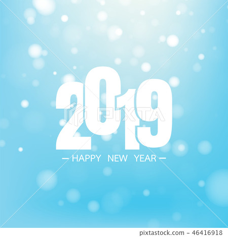 Happy new year 2019 on blue background Happy new year 2019 on blue background 46416918