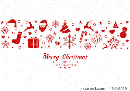 Christmas background with element icons banner Christmas background with element icons banner 46416919