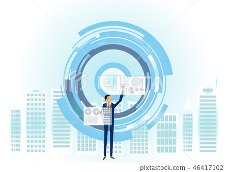 Artificial intelligence image. Image material of the near future. Near-future technology. Artificial intelligence and communication. Artificial intelligence and ne 46417102