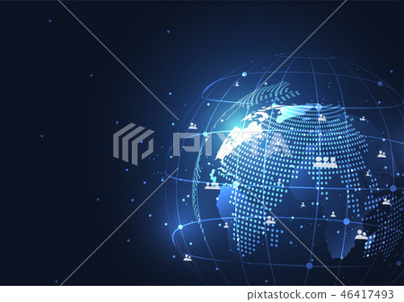 Global network connection. World map point 46417493