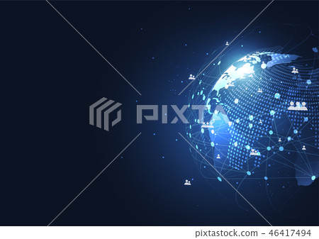 Global network connection. World map point 46417494