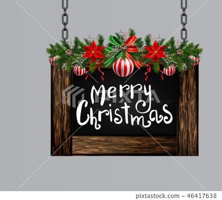 Vector wooden christmas board Vector wooden christmas board 46417638